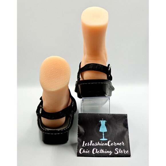 Alegria Womens Black Metallic Detailing Leather Verona Pewter Mosaic Sz 8.5 2319 - Picture 6 of 16